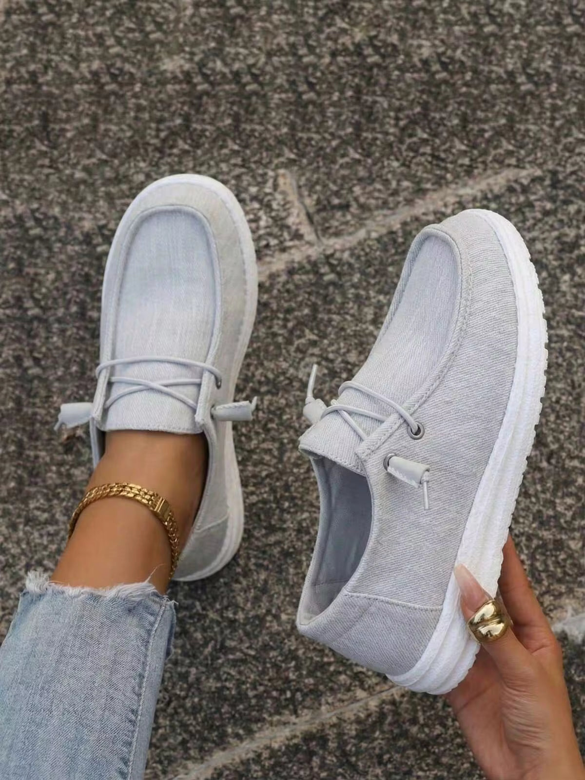 Women's Tennis Canvas Shoes, Solid Color Lightweight Athletic Shoes, Women's Non-Slip Casual Loafers, Exclusive Tennis-Style Flat Shoes